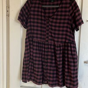 Plaid babydoll dress